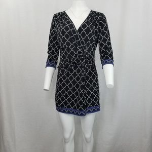 WHBM Women's Faux Wrap Dress with V-Neck Sz M